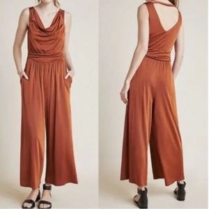 Anthropologie Maeve Enchantment Wide Leg Jumpsuit Copper M